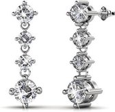Dammade oorbellen - Swarovski Kristal - Zilverkleurig - Dames - Singapore