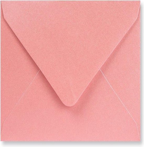 Syndicaat Lijkt op dump Metallic roze vierkante enveloppen 14 x 14 cm 100 stuks | bol.com