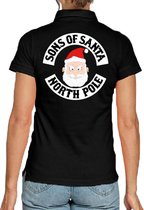 Foute kerst polo / poloshirt Sons of Santa North Pole - voor dames - kerstkleding / christmas outfit L