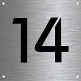 RVS huisnummer 12x12cm nummer 14
