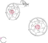 Joy|S - Zilveren dromenvanger Swarovski roze 10 x 10 mm droomvanger