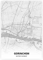 Gorinchem plattegrond - A4 poster - Tekening stijl