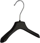 De Kledinghanger Gigant - 20 x Babyhanger kunststof zwart met schouderverbreding, 20 cm