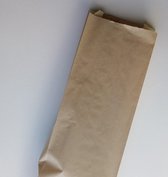 Bruine papieren zak met zijvouw - 11 x 5 x 36 cm - 100 stuks