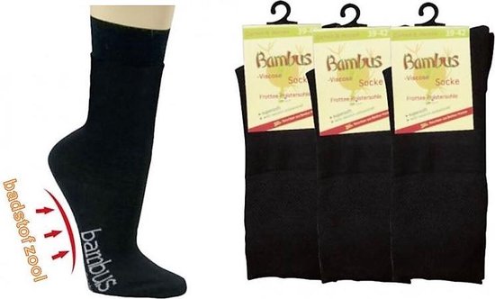 Bamboe - Badstof Zool - Normale Schachtlengte Unisex - Maat 35/38 – 3 packs
