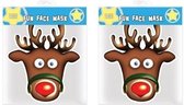 2x Rudolph het rendier maskers - Rendieren maskers voor kinderen