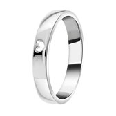 Lucardi Dames ring met uitgesneden hart - Ring - Cadeau - Echt Zilver - Zilverkleurig