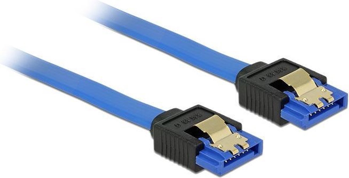 SATA datakabel - plat - SATA600 - 6 Gbit/s / blauw - 0,20 meter