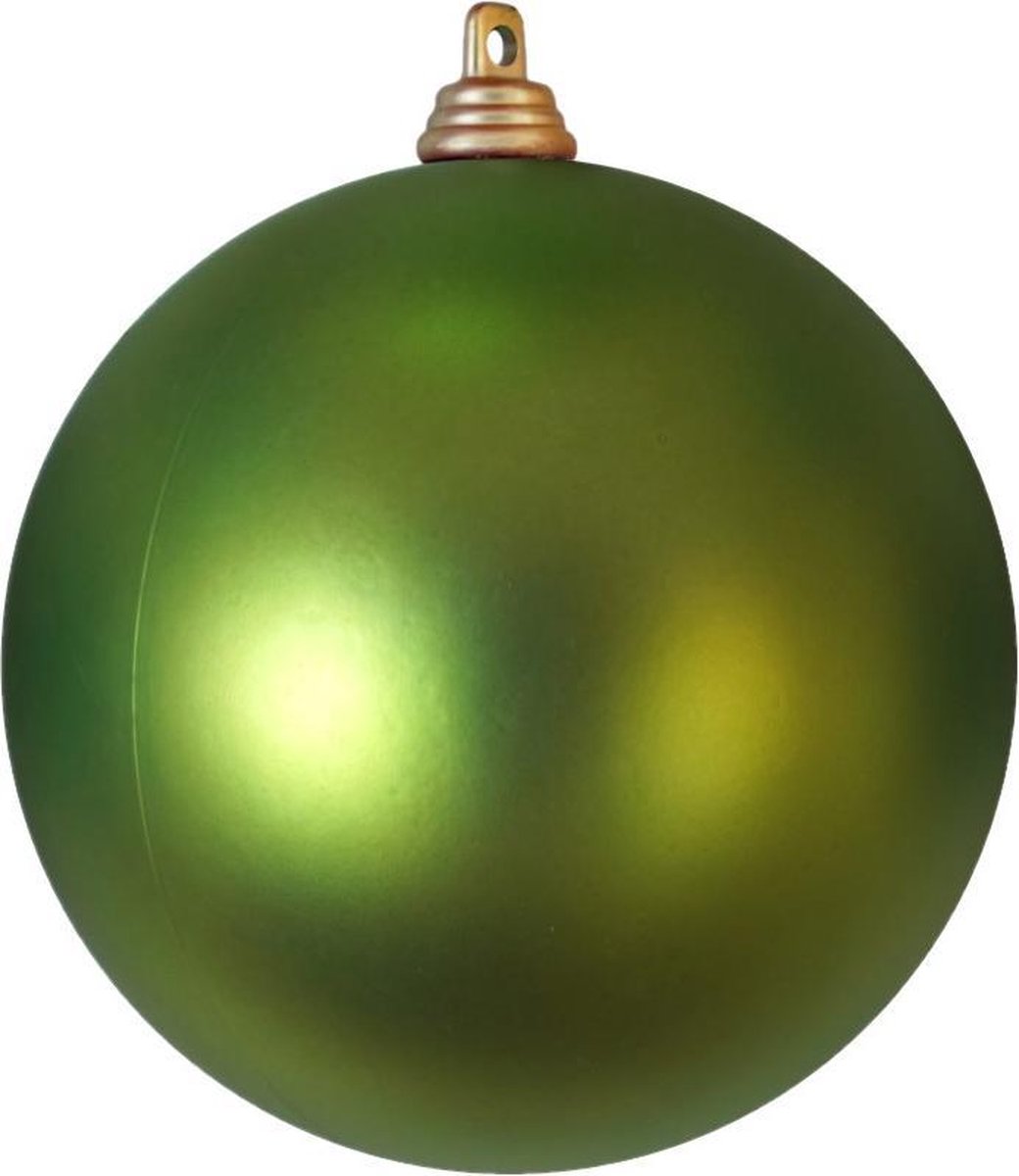 Kerstbal 8 cm lime groen mat set 4 stuks