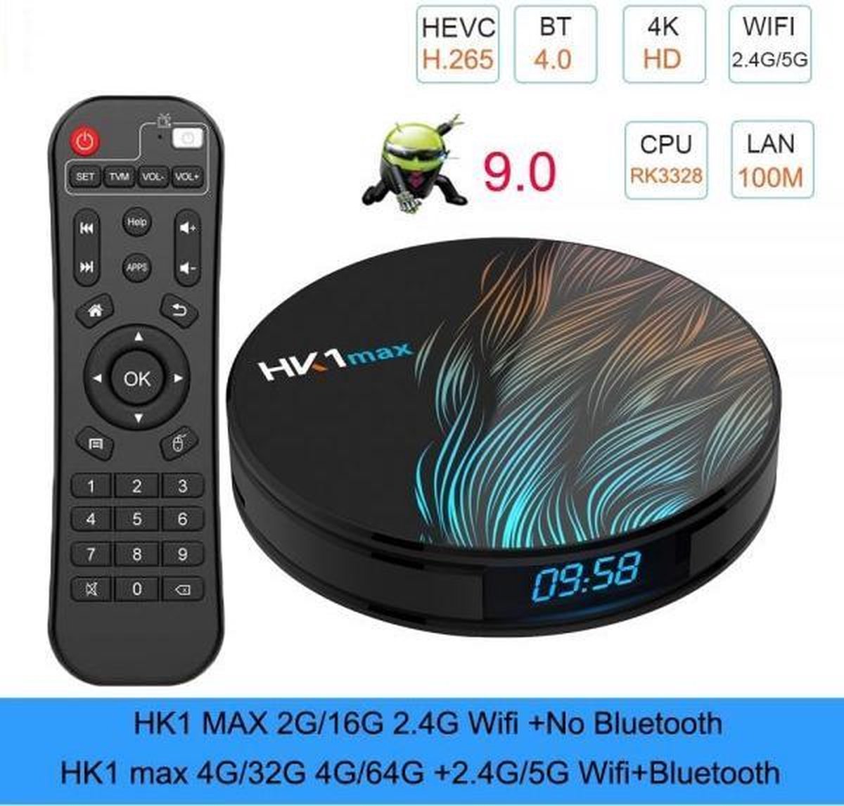 HK1 Max Android 9.0 TV box 4GB / 32GB | bol.com