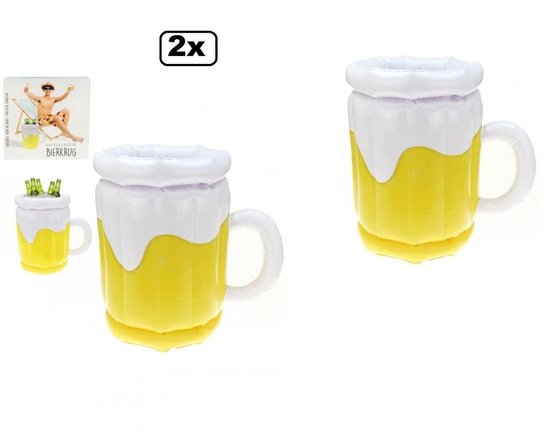 2x Opblaasbare Bierpul drankenkoeler - Bier feest bier pul gele rakker... | bol.com