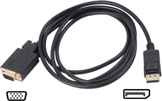 XIB Displayport naar VGA kabel 1.8m / DP to VGA 180cm - Zwart | bol.com