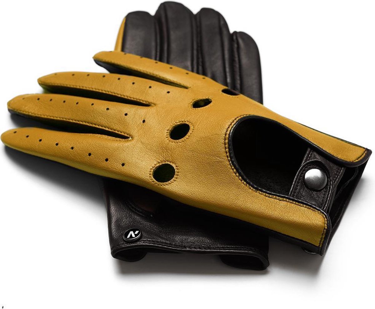 Napogloves Driving gloves Heren Touchscreen handschoenen Geel