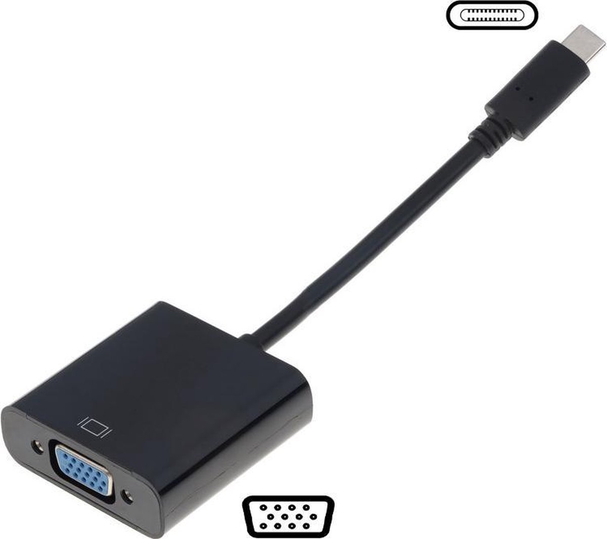 XIB USB C naar VGA / Type C to VGA adapter - Zwart