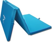 Tapis de fitness - 80x200x5 cm - pliable - bleu