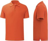 Senvi - Fit Polo - Getailleerd - Maat XXXL (3XL) - Kleur Oranje - (Zacht aanvoelend)