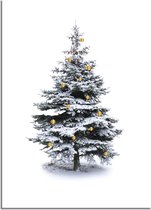 DesignClaud Kerstposter Kerstboom Goudfolie kerstballen A4 + Fotolijst zwart