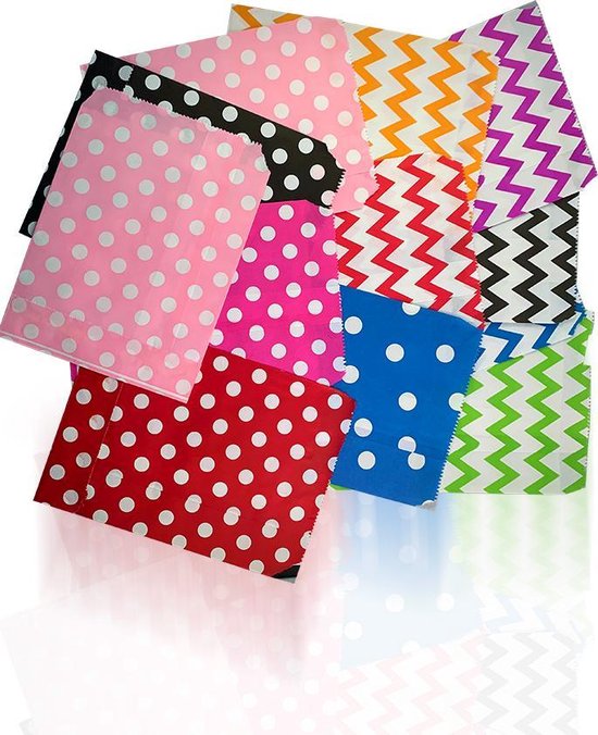 3BMT - cadeauzakjes papier - set van 12 - diverse designs - 18 x 13 cm | bol