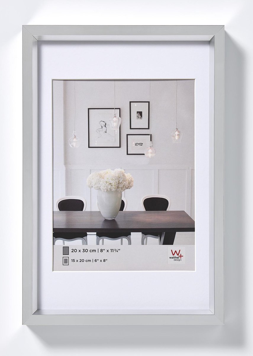Walther Steel Style - Kunststof lijst - Fotoformaat 15x20 cm - Zilver