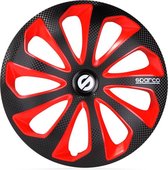 Sparco Wieldoppen Sicilia 13 Inch Abs Zwart/rood Set Van 4