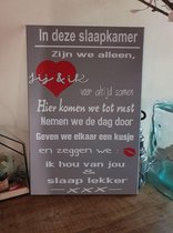 Tekstbord   slaapkamer Bedroom Teksten  Wandbord  Tekst Spreukbord Quotebord Cadeau Geschenk Verjaardag Spreuken Spreuk Quoteborden Wand Quote Bord Muur Decoratie Hout Tekst Handgemaakt