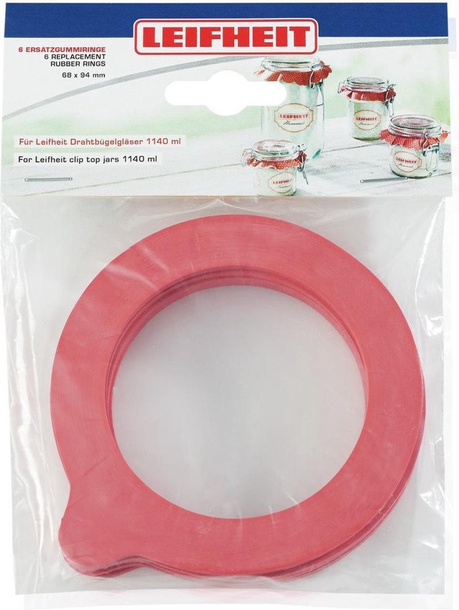Leifheit 3216 Rubberen Weckringen 68x94 mm 6 Stuks