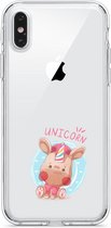 Apple Iphone X / XS Unicorn transparant siliconen hoesje - Unicorn