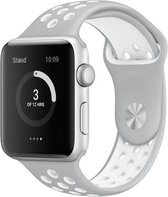 Sportbandje - Siliconen Bandje - Grijs/Wit - Geschikt voor Apple Watch - 38/40 mm - S/M