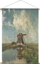 ‘Zonnige dag’ een molen aan een wetering | Paul Joseph Constantin Gabriël  | Textieldoek | Textielposter | Wanddecoratie | 60CM x 90CM” | Schilderij