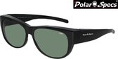 Polar Specs® Overzet Zonnebril PS5097 – Shiny Black – Polarized Green – Medium – Unisex