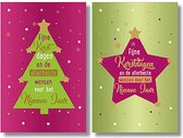 20 Kerstkaarten - Folie - Witte envelop - 10,5 x 16 cm