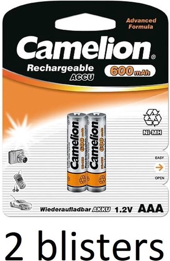 Ontrouw heilig Interpersoonlijk Camelion AAA oplaadbare batterij 600 mah - 4 stuks | bol.com