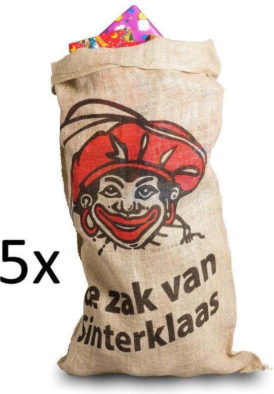 Los Zij zijn Aantrekkingskracht 5x Jute Sinterklaas Zak - 60 x 110cm | bol.com