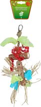 Vogelspeelgoed maïskolfkern met raffia, 30 cm.
