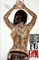 Canvas Schilderij * Tattoo Pinup - ADDICTED TO INK * - Kunst aan je Muur - Kleur - 50 x 70 cm