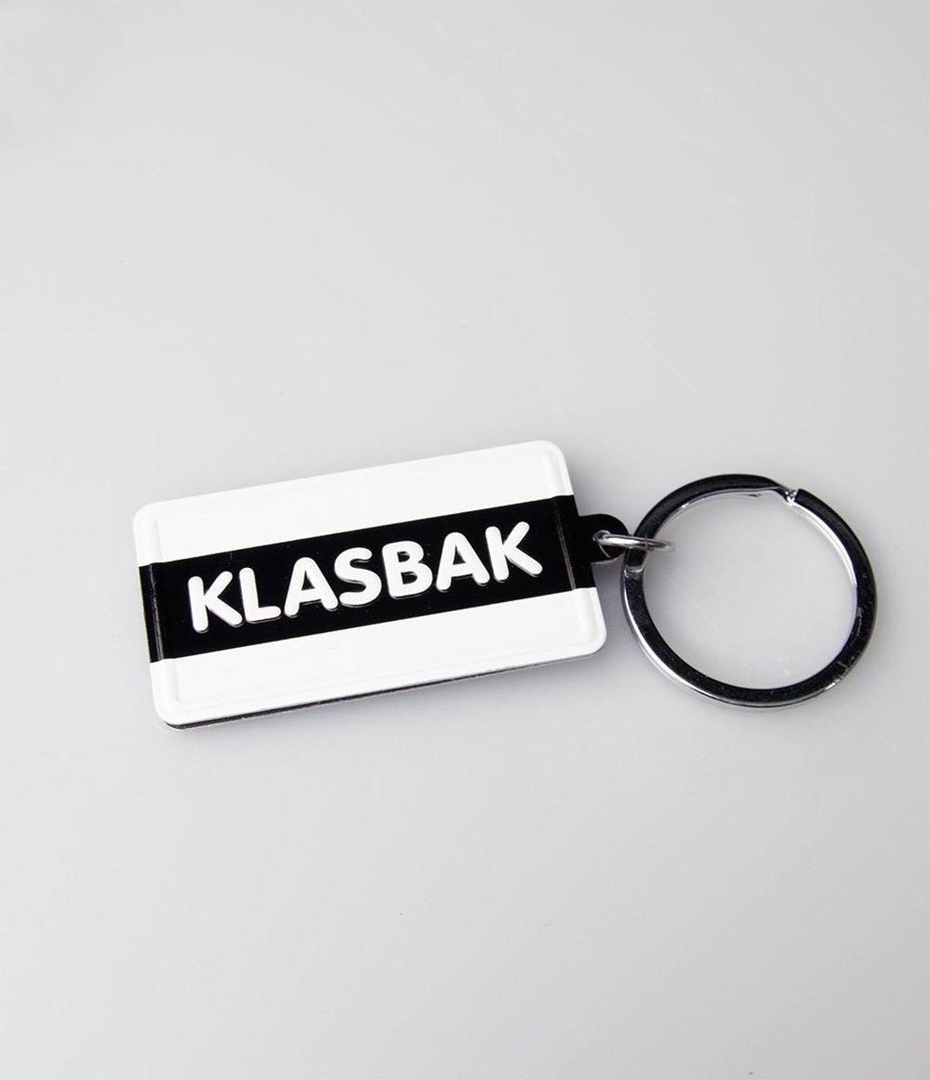Paper Dreams Sleutelhanger Klasbak 13,5 X 4,5 Cm Staal Zwart/wit