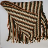 Winter Comfort Sjaal - 4 Stripes - Bruin / Groen - 210 cm