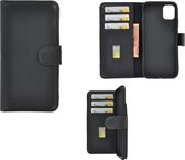 Geschikt voor iPhone 11 Pro Cover Leder Wallet Bookcase hoesje Pearlycase Echt Leer hoesje Zwart Leder
