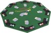 Afbeelding van het spelletje Poker tafelblad voor 8 spelers (Incl speelkaarten en bewaardoos) achthoekig inklapbaar groen - Poker tafel