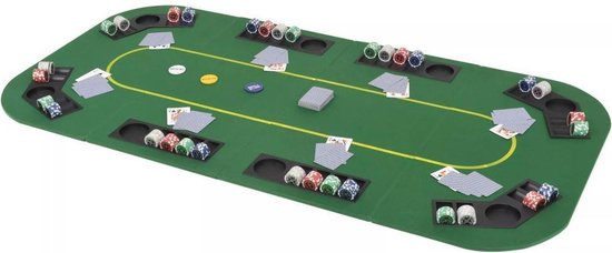 Poker tafelblad voor 8 spelers (Incl speelkaarten en bewaardoos) achthoekig  inklapbaar... | bol.com