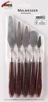 KREUL Schilderspaletmes Set - 5 stuks metalen painting knife met houten handvat