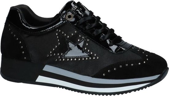 Zwarte sneakers Lauren met goudkleurig detail en witte zool Cycleur De Luxe