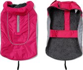 Warm sportief waterafstotend hondenjasje met reflector - ROZE - EXTRA SMALL (XS)