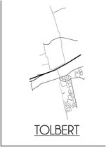 DesignClaud Tolbert Plattegrond poster  - A3 + Fotolijst wit (29,7x42cm)