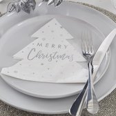 Silver Glitter – Servetten Merry Christmas (16 stuks)