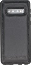 Bomonti™ - Samsung Galaxy S10 - Clevercase telefoon hoesje - Zwart Milan - Handmade lederen back cover - Geschikt voor draadloos opladen