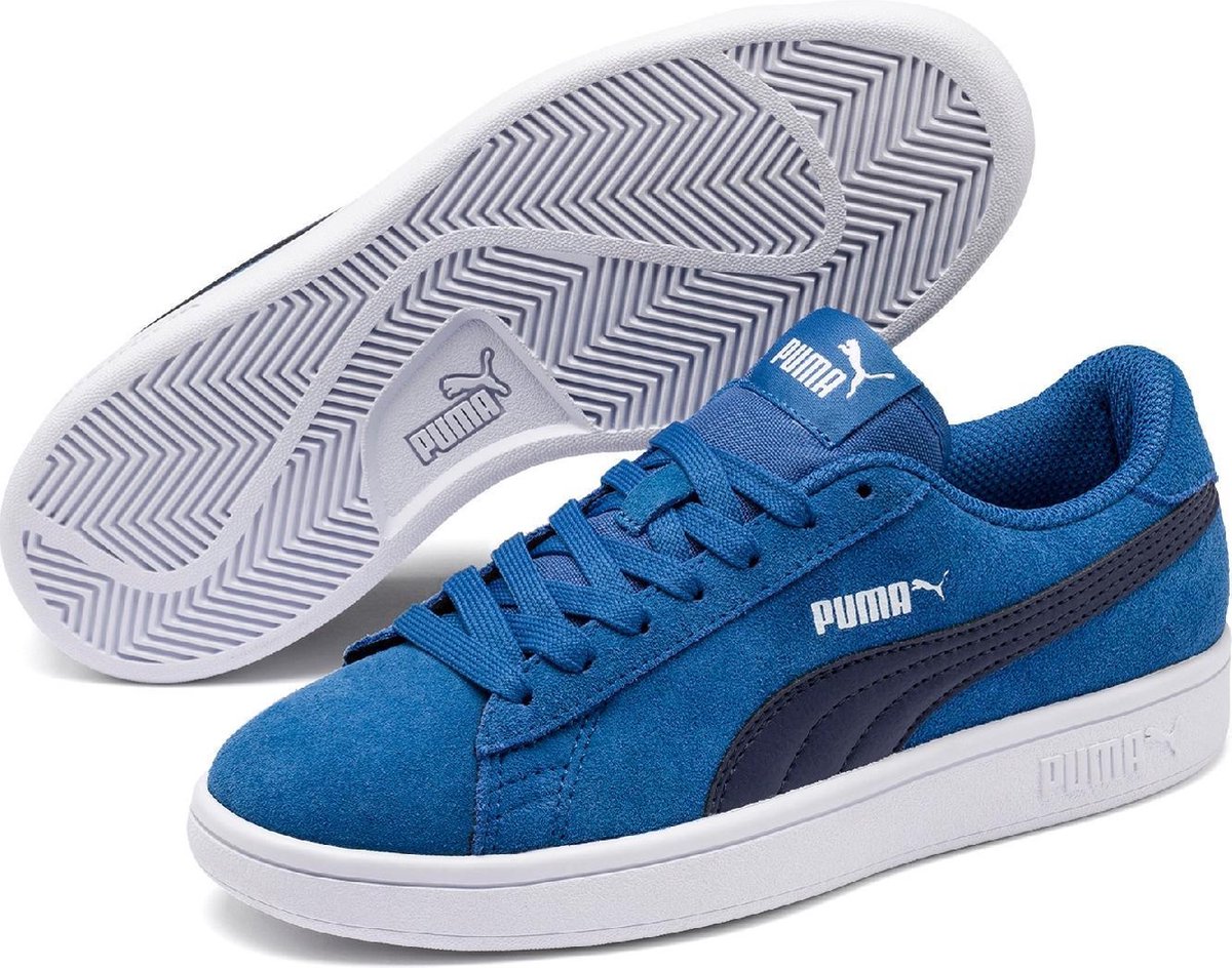 PUMA Smash v2 SD Jr Kinderen Sneakers Bright Cobalt-Peacoat-Puma Wit