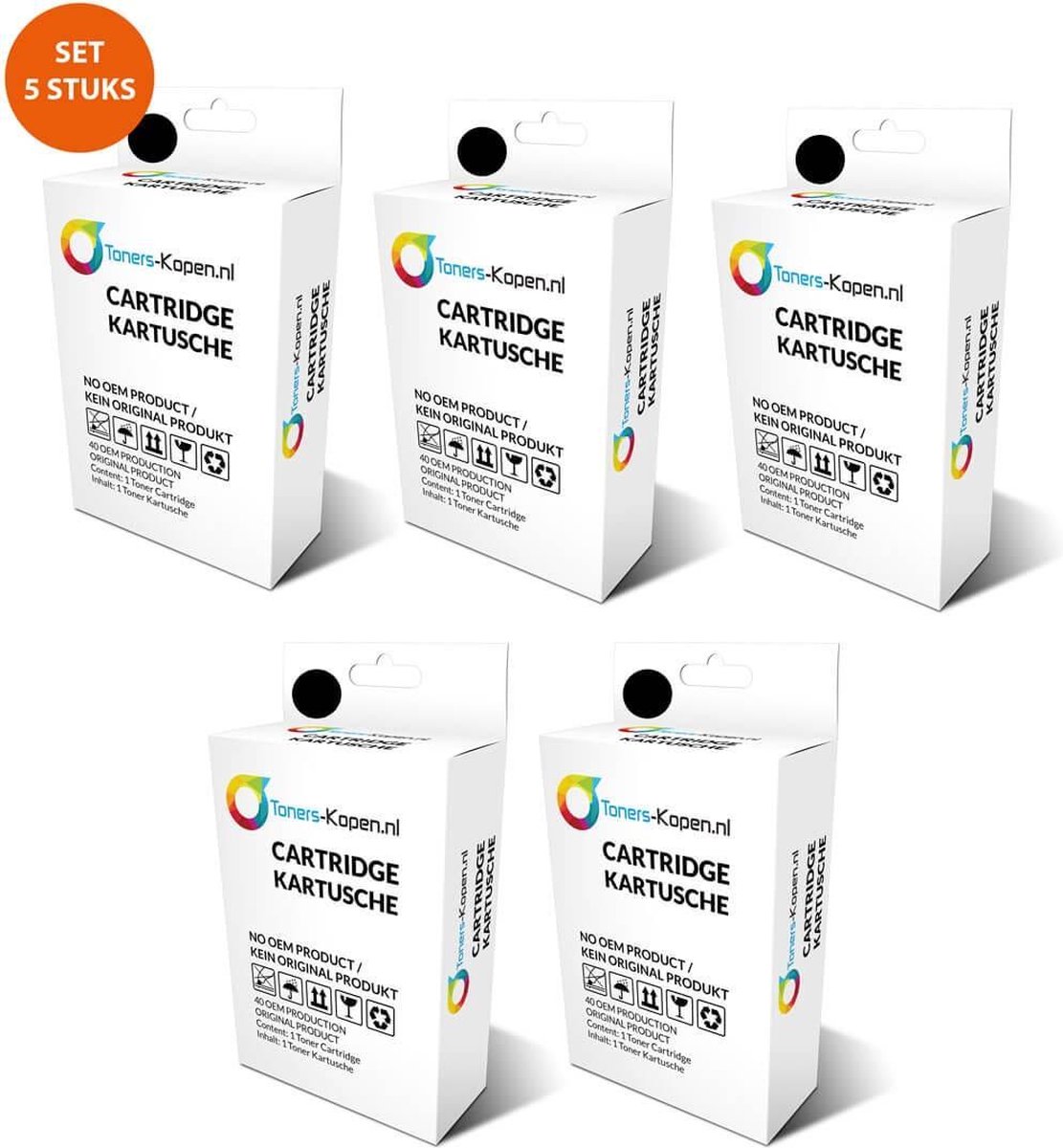 HP L0S70AE - Inktcartridge Zwart 5-pack - Huismerk Compatible - Geschikt voor HP OfficeJet Pro 7720 HP OfficeJet Pro 7730 HP OfficeJet Pro 7740 WF HP OfficeJet Pro 8210 HP OfficeJet Pro 8710 HP OfficeJet Pro 8714 HP OfficeJet Pro 8715