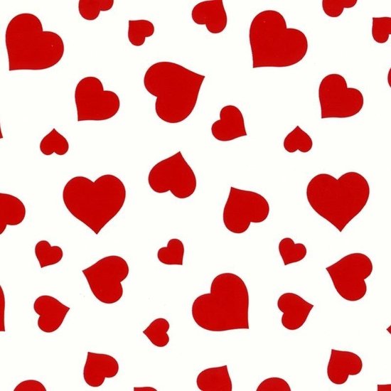 2x Papier cadeau / papier cadeau blanc avec des coeurs rouges 200 x 70 cm  sur rouleaux - Papier cadeau / papier cadeau