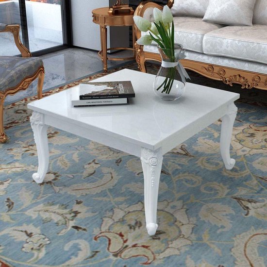 Salon tafel Wit hoogglans (Incl dienblad) - woonkamer tafel - decoratie  tafel -... | bol.com